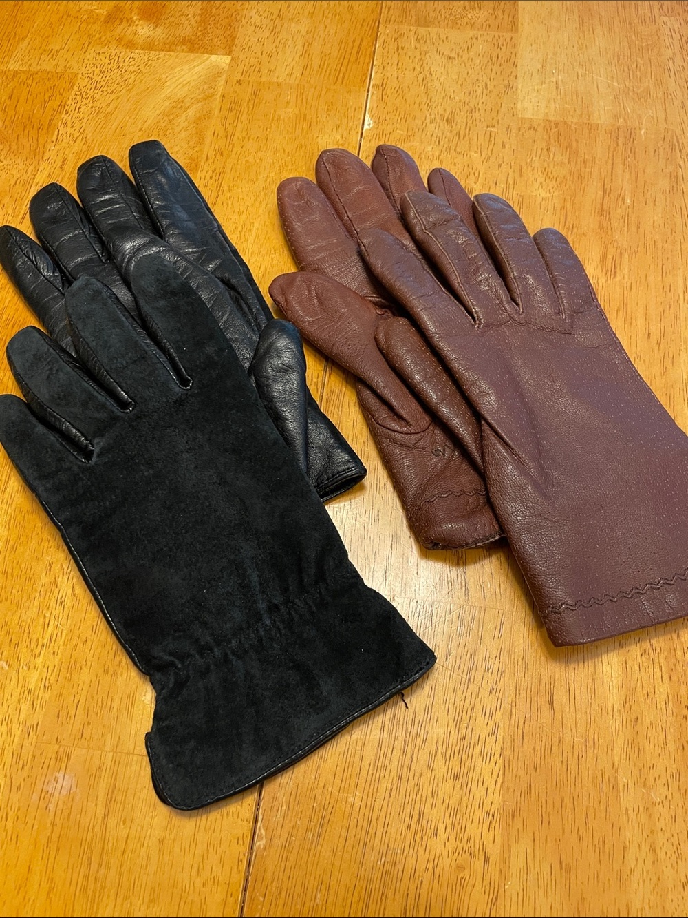 Women’s Leather Gloves - Black and Brown